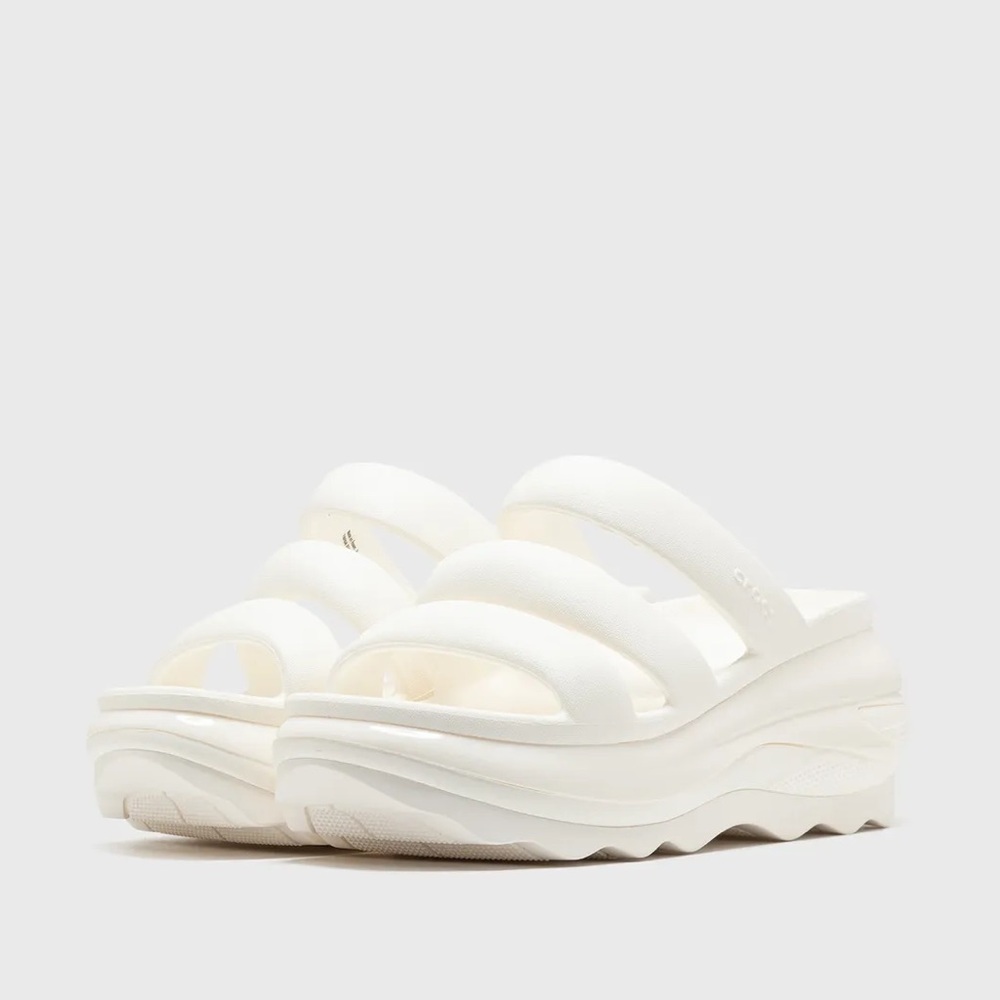 crocs mega crush triple strap sandal - chalk